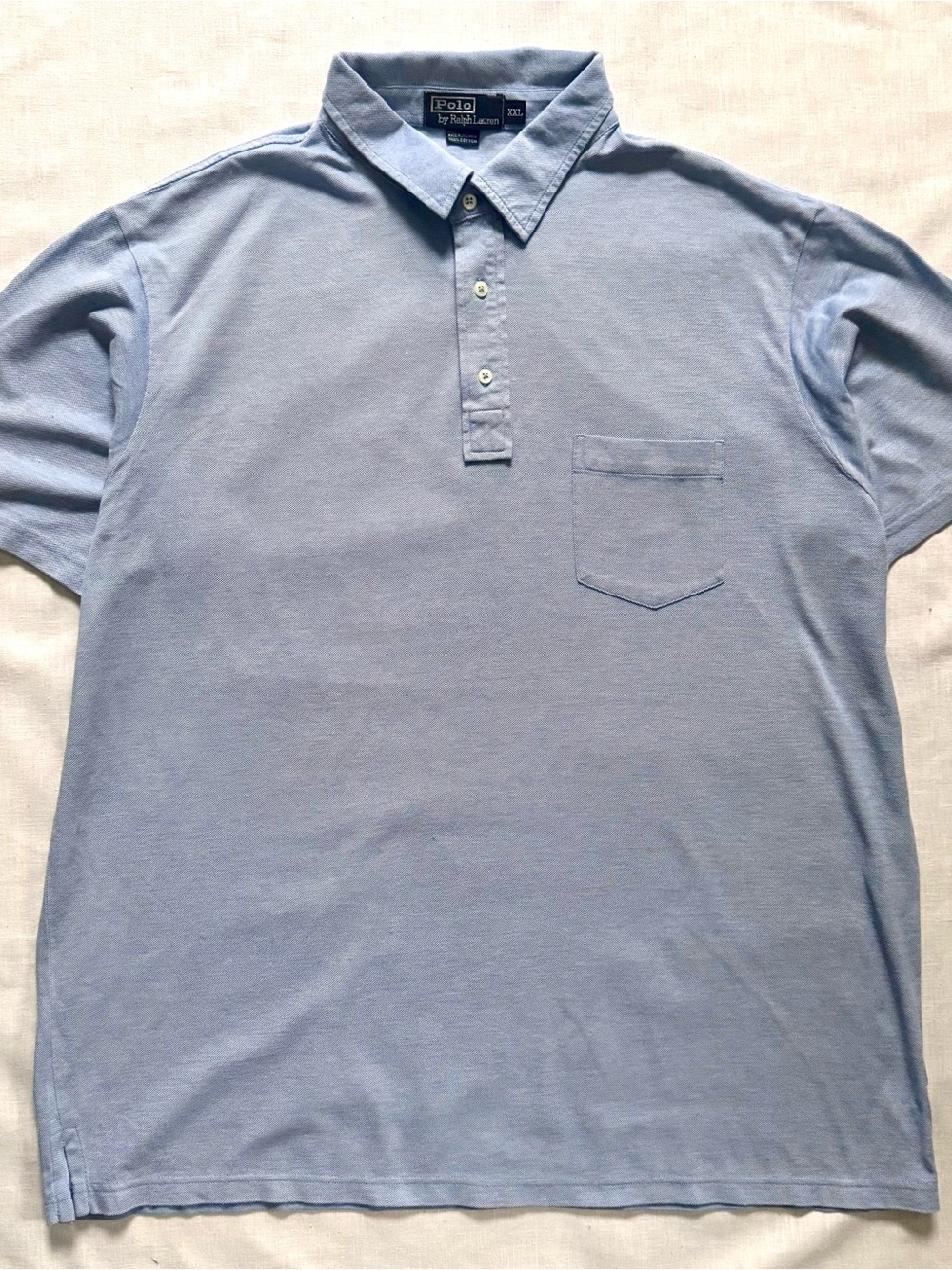 Polo by Ralph Lauren Light Blue Short Sleeve Cotton Polo with Chest Pocket XXL